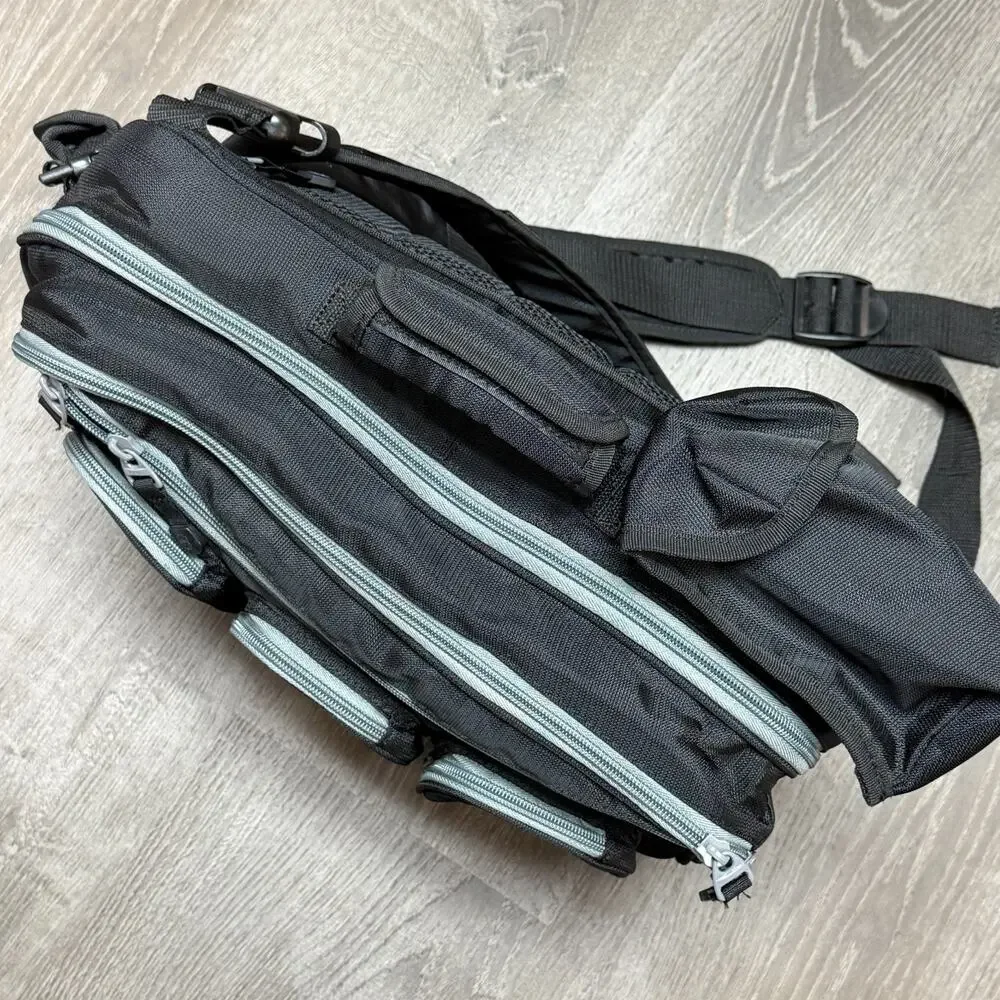 Diaper Dude Black Backpack Diaper Bag Messenger Changing Pad Multi Pocket